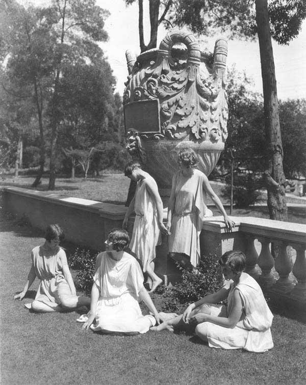 Orchesis South end Hearst Gymnasium Looking out onto Bancroft Way Late 1920’s