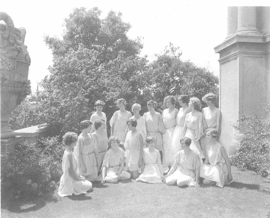 Orchesis South end Hearst Gymnasium Looking out onto Bancroft Way Late 1920’s