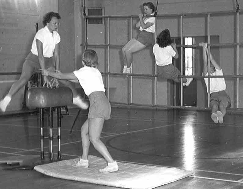 Women’s Tumbling (Gymnastics) class. Late 1940’s