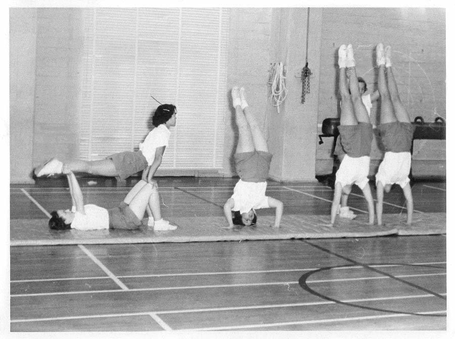 Women’s Tumbling (Gymnastics) class - 220 Hearst Gym Late 1940’s